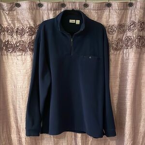 L.L. Bean Blue 1/4 Zip Up Sweater Soft Cozy Fleece